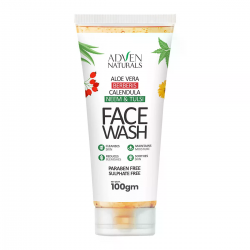Adven Naturals Face Wash with Aloe vera, Berberis, Calendula, Neem & Tulsi | Paraben Free | Sulphate Free | All Skin Types - 100 GM